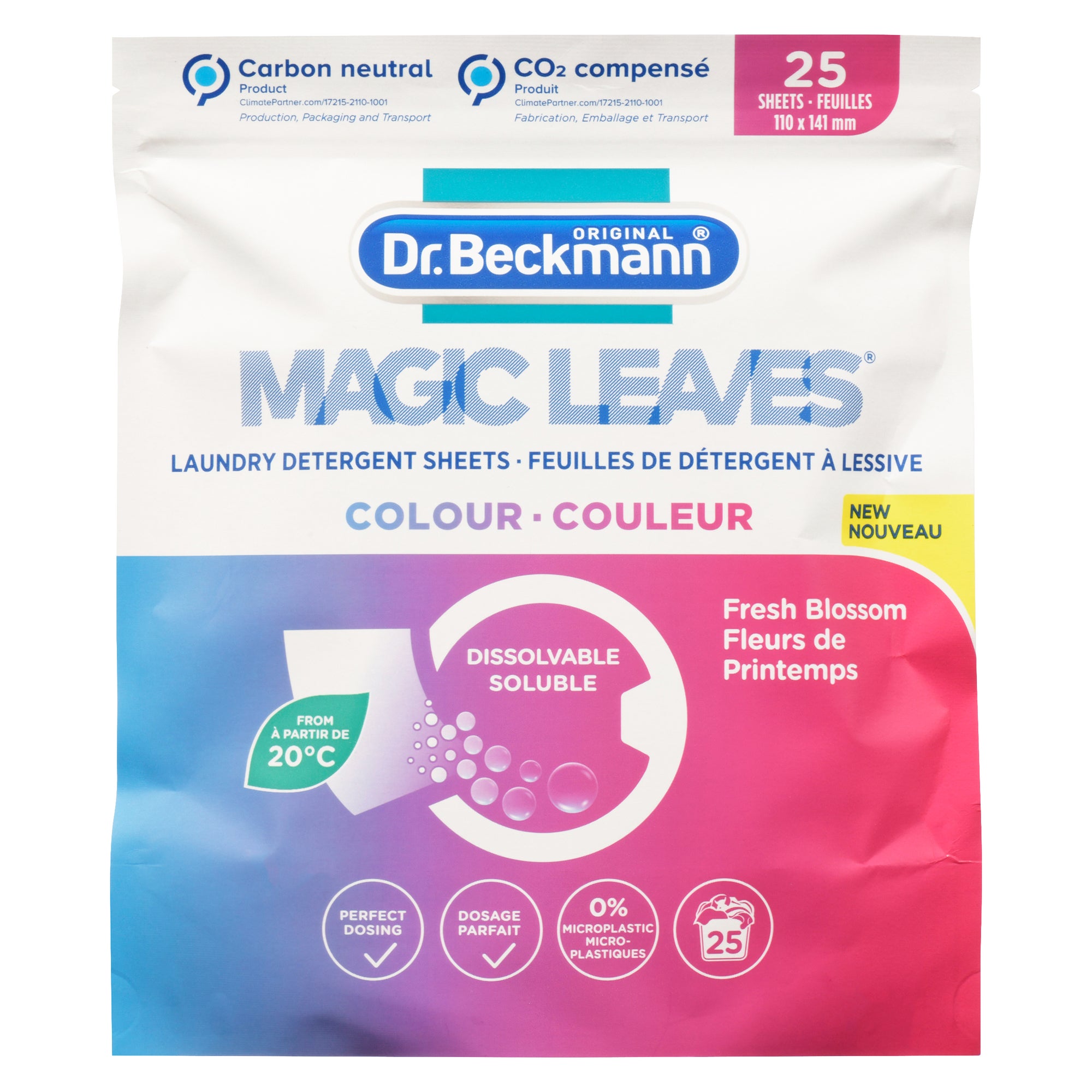 Dr Beckmann Magic Leaves Laundry Detergent Sheets Colour Fresh Blosso