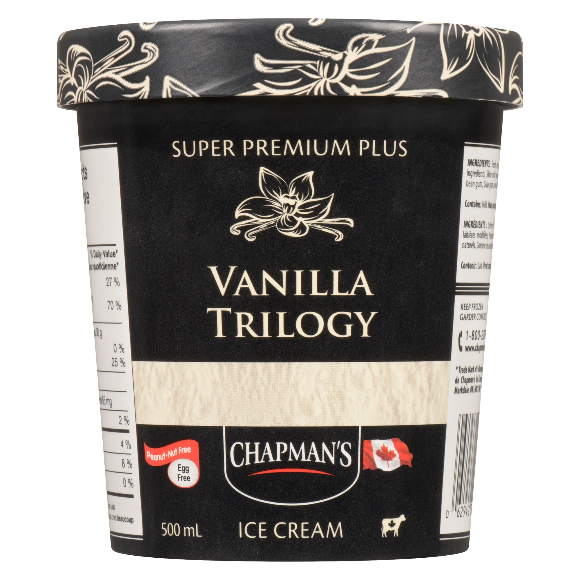 Chapman's Super Premium Plus Vanilla Trilogy Ice Cream, 500ml Giant