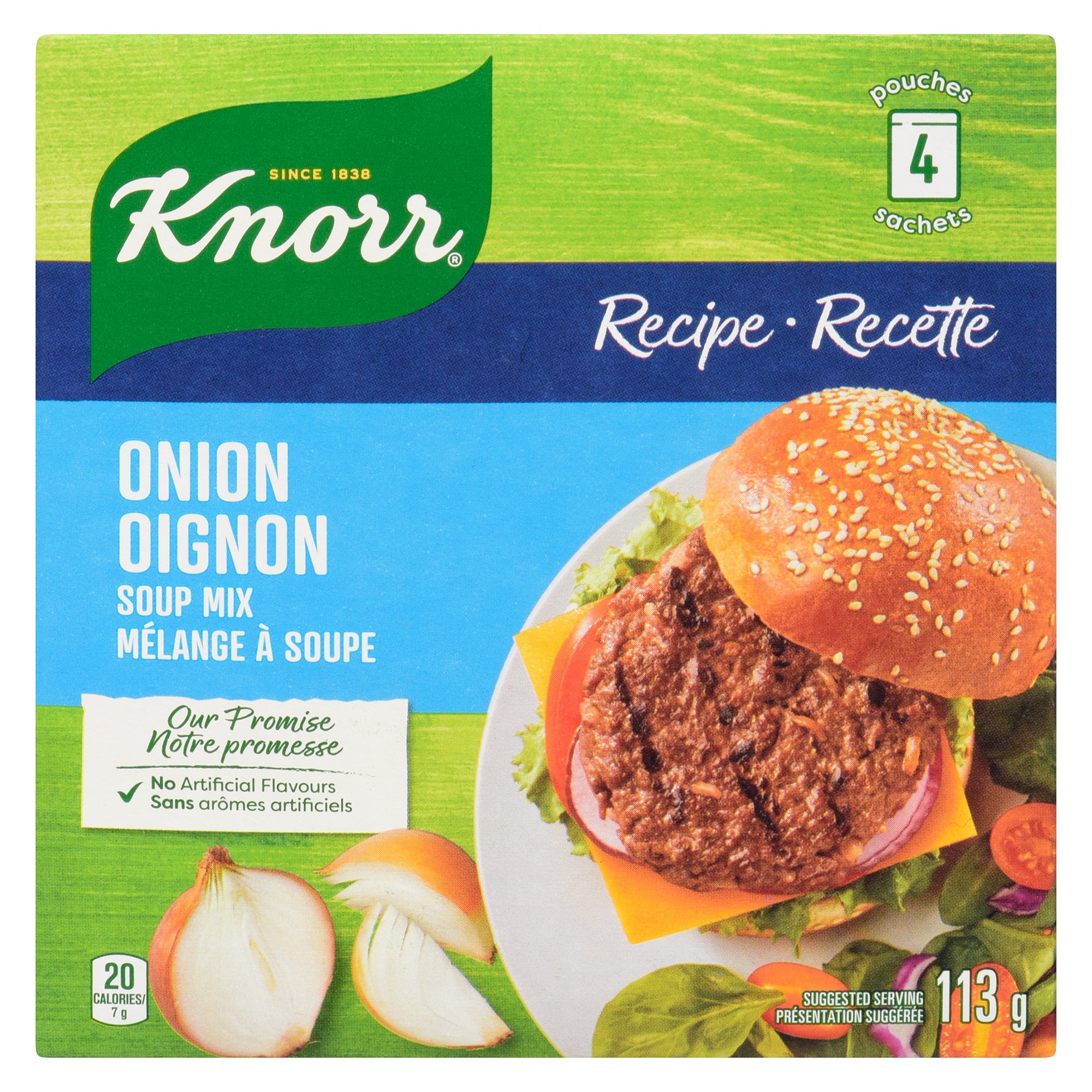 Knorr Recipe Onion Soup Mix 2 Pouches-56g, 24 count {Imported from Canada}