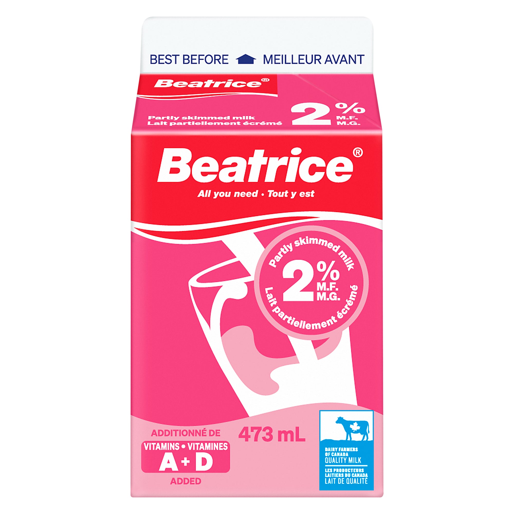 Beatrice Fresh Partly Skimmed Milk 2 M.F. 473 ml