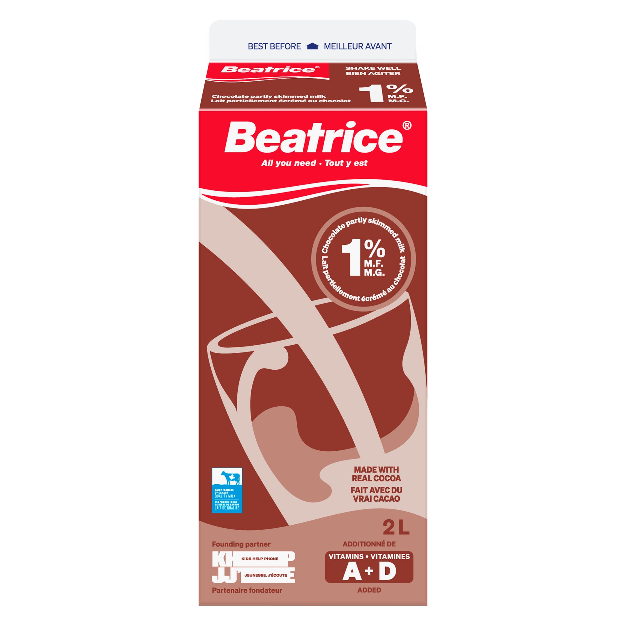 Beatrice Fresh Partly Skimmed Chocolate Milk 1 M.F. 2 L