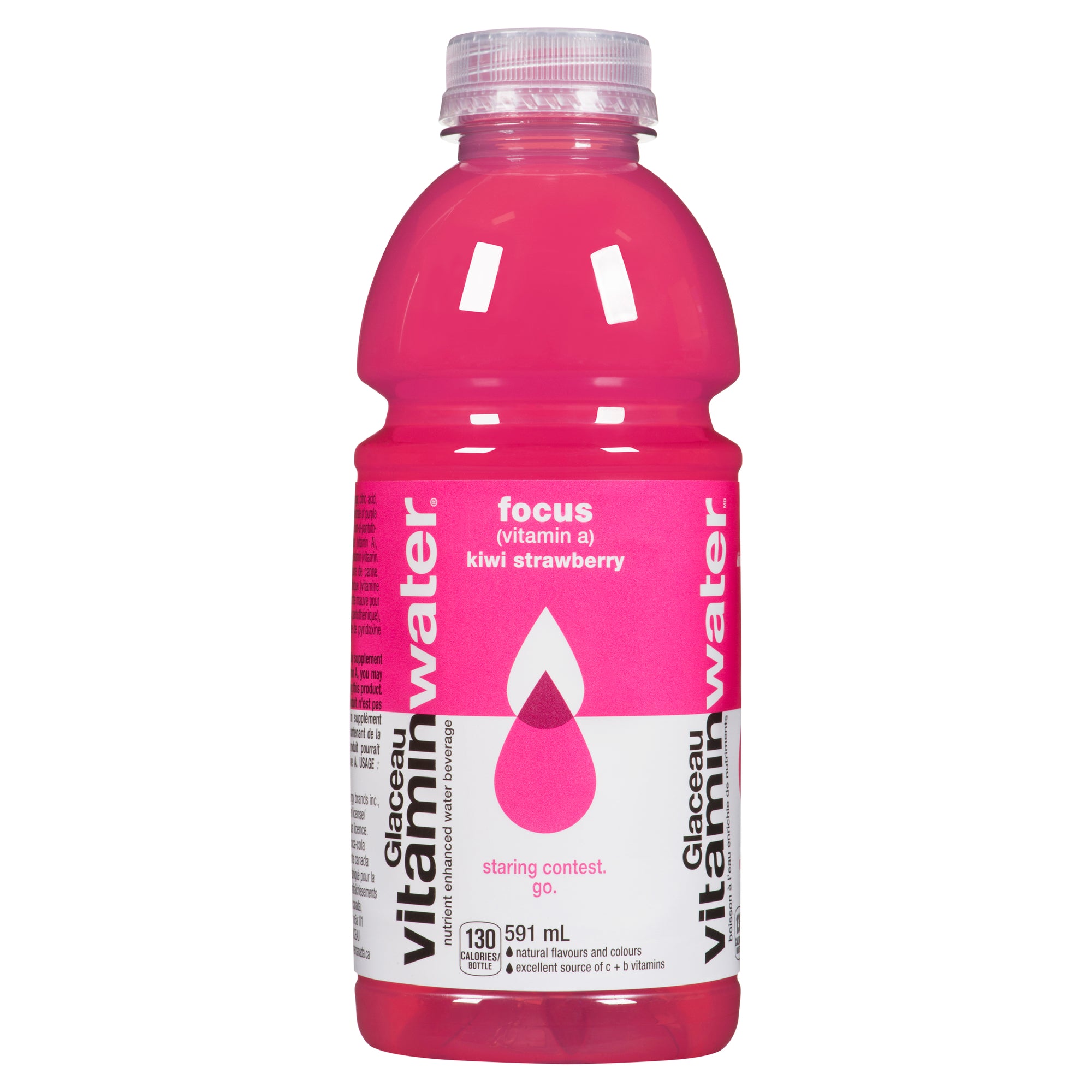 Glaceau Vitaminwater Nutrient Enhanced Water Beverage Focus Kiwi Straw ...