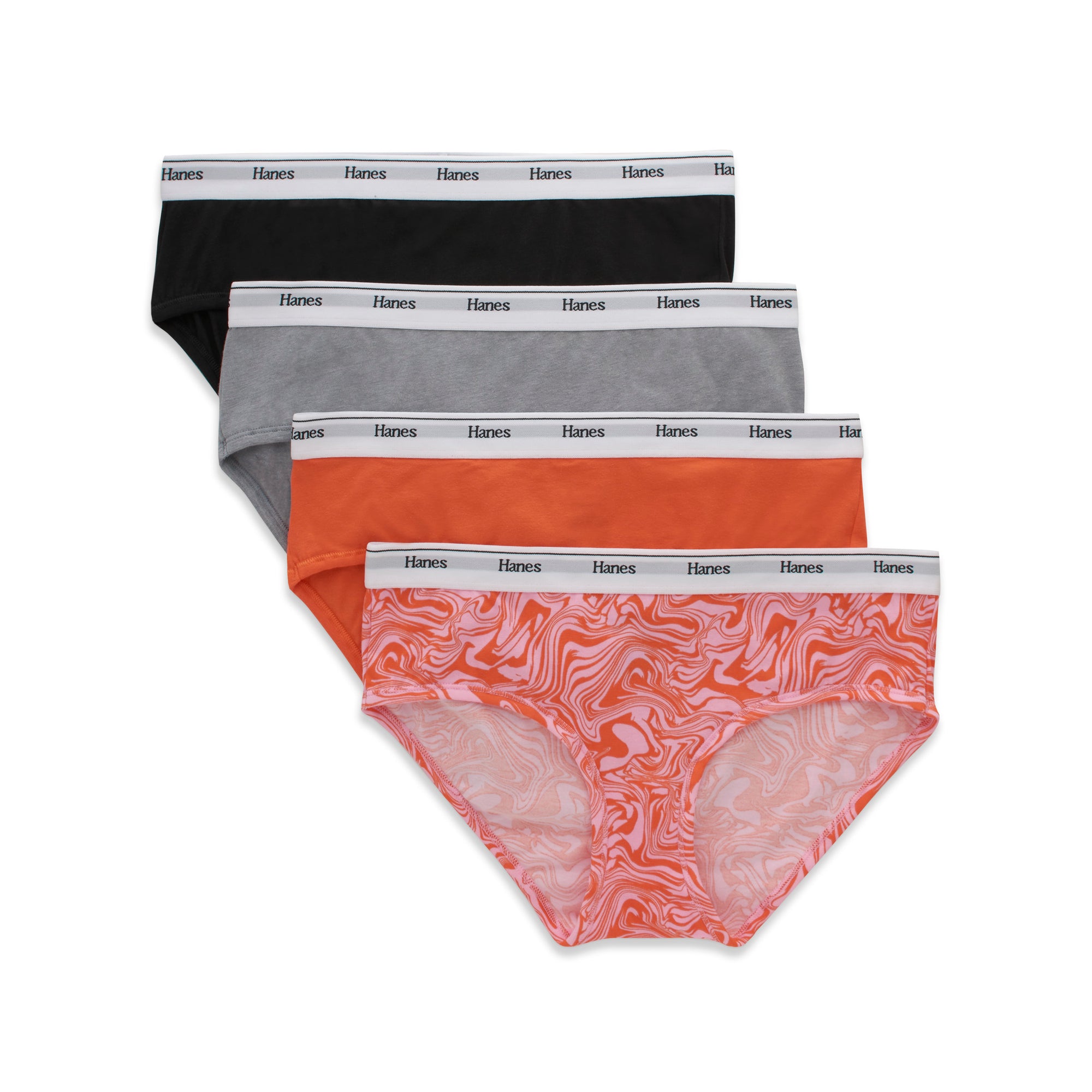 Hanes Women's Originals Panties Pack, Breathable Cotton Stretch Underwear,  6-Pack, Fashion Color Mix, Medium
