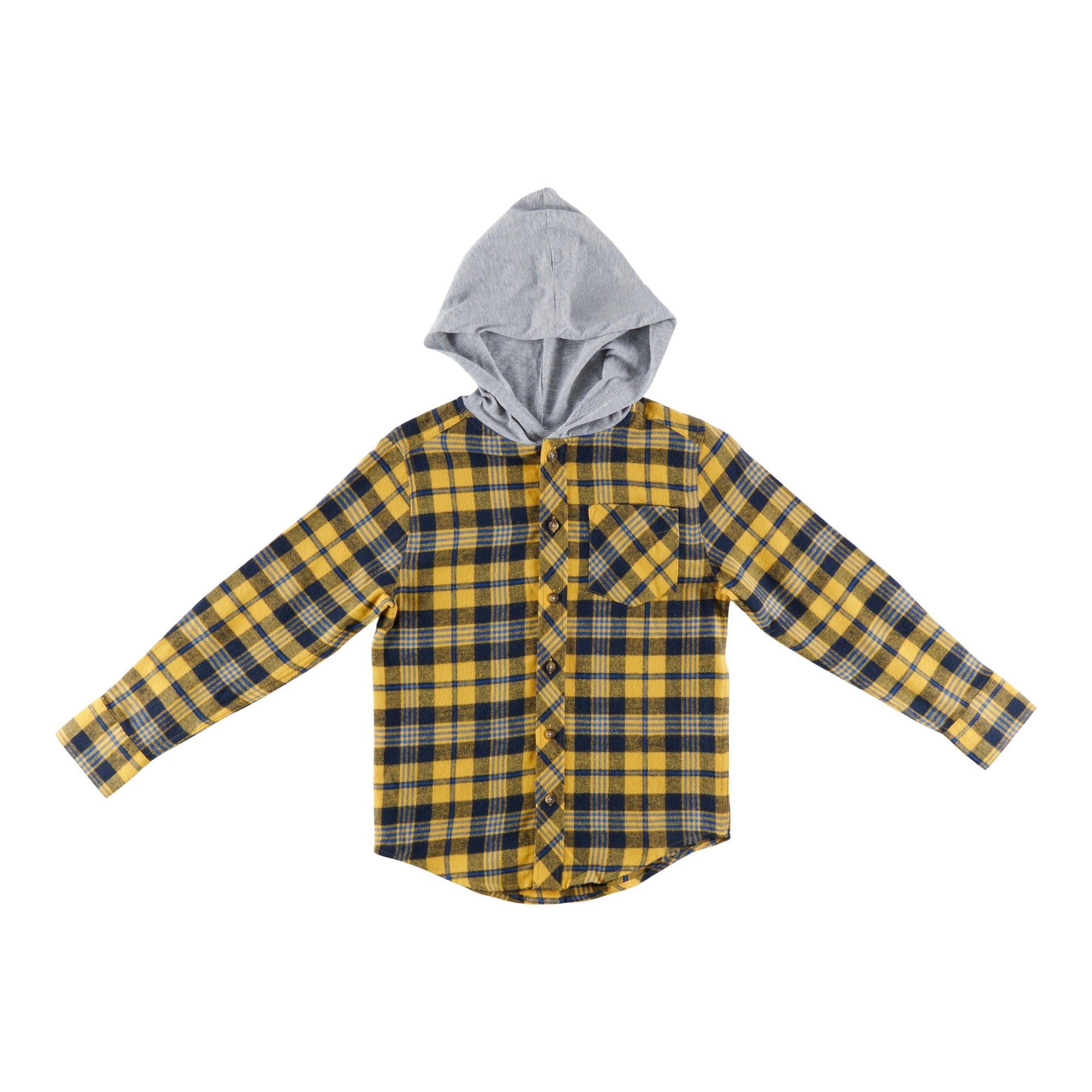 Boys hooded cheap flannel shirt