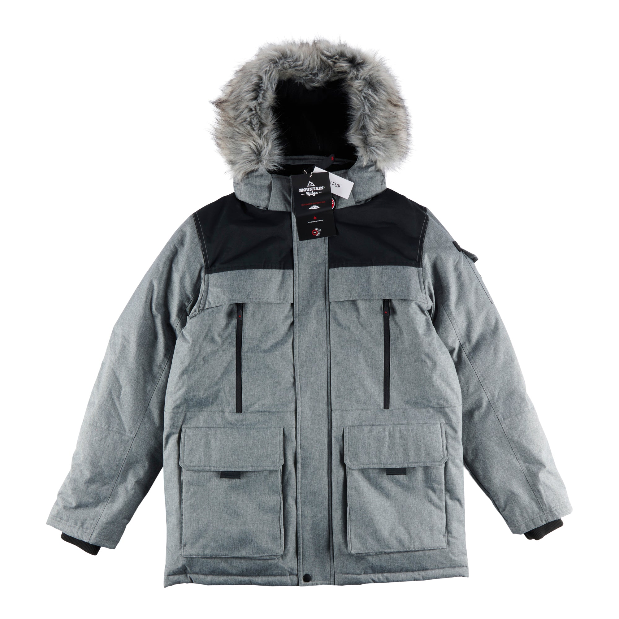 Grey winter clearance parka