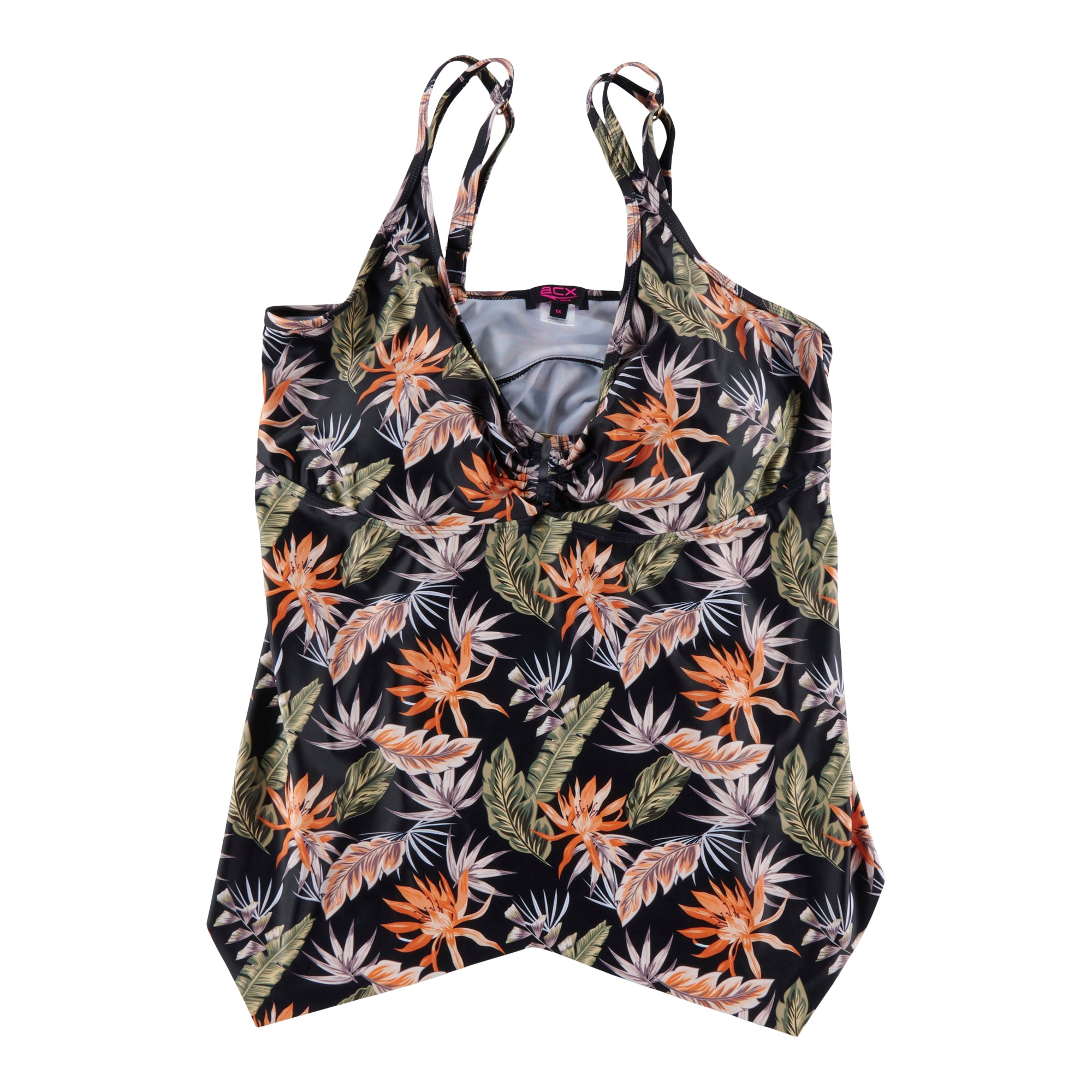 Acx Active Womens Plus Exotic Printed Tankini Top Giant Tiger 0151