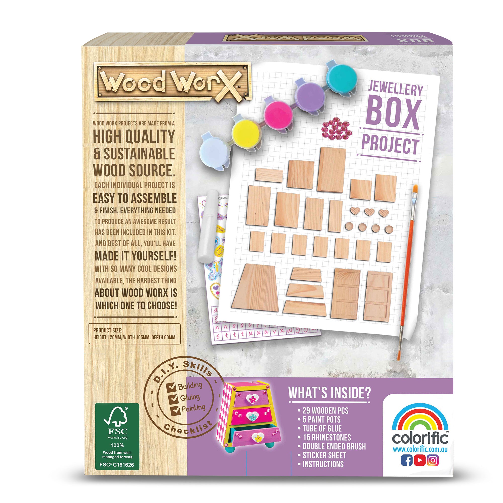 Wood WorX Jewellery Box Wooden Model Kit Giant Tiger