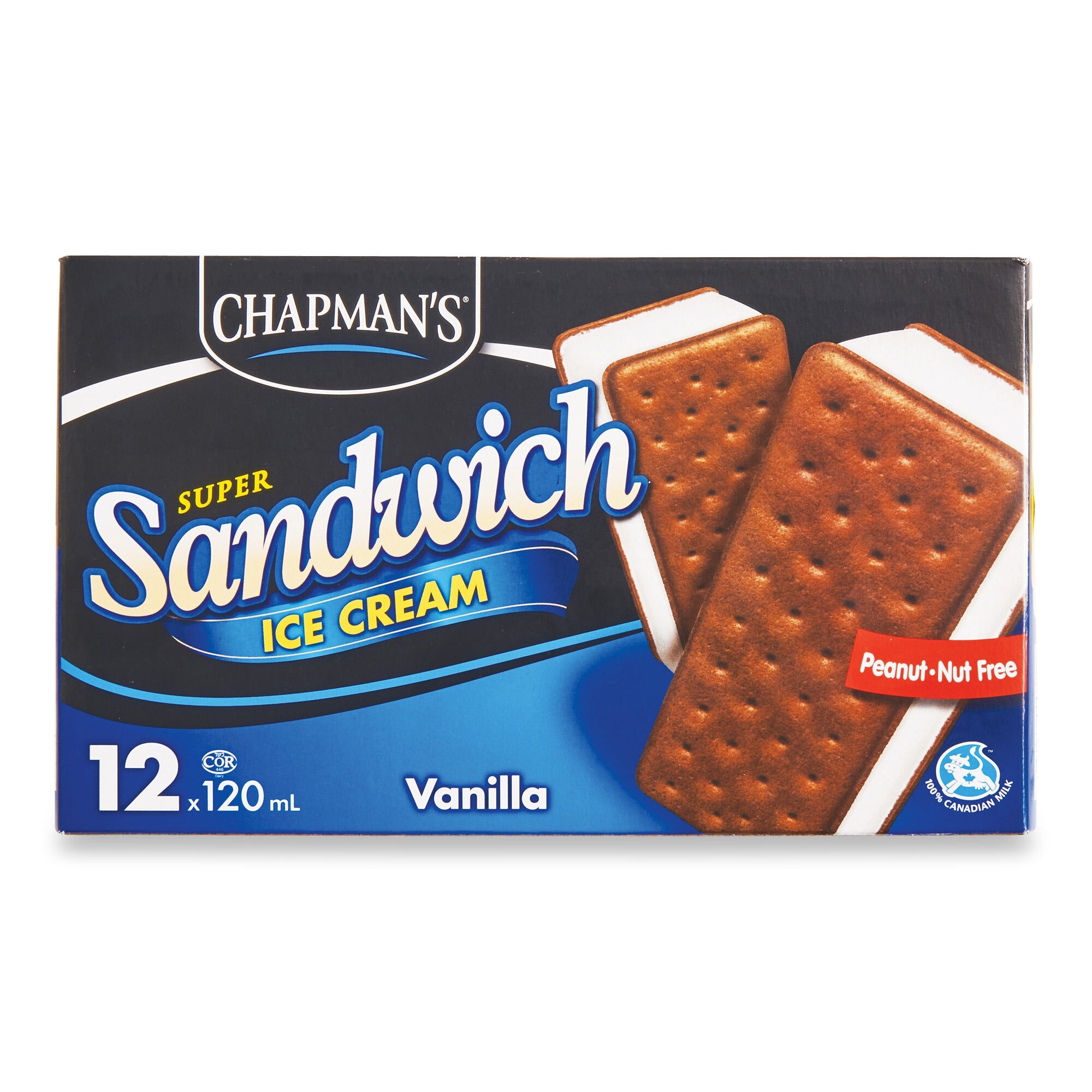 Chapmans Vanilla Ice Cream Sandwich - 12x120.0 ml