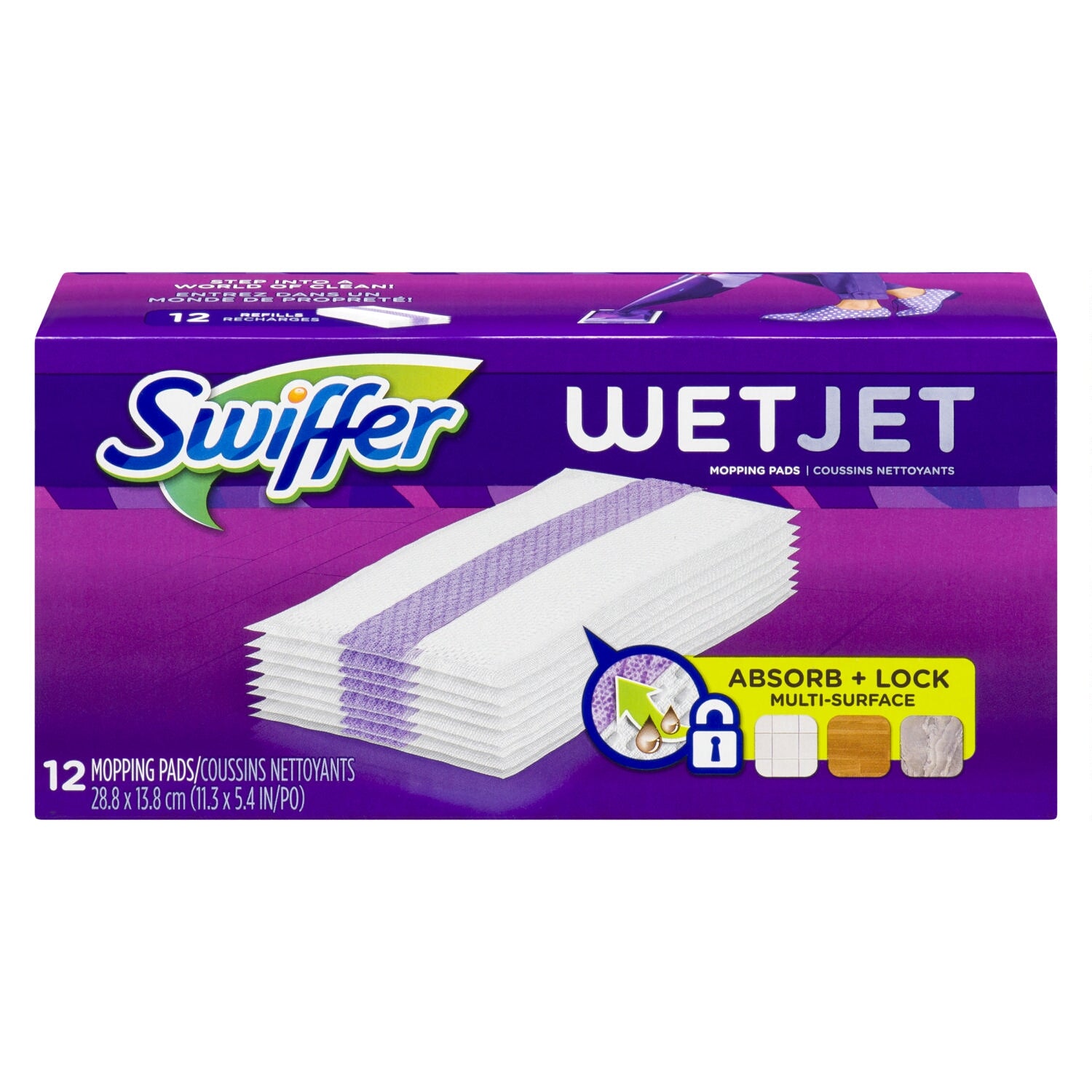 Swiffer Wet Jet Original Mop Pad Refills, 11.3-in x 5.4-in, 12