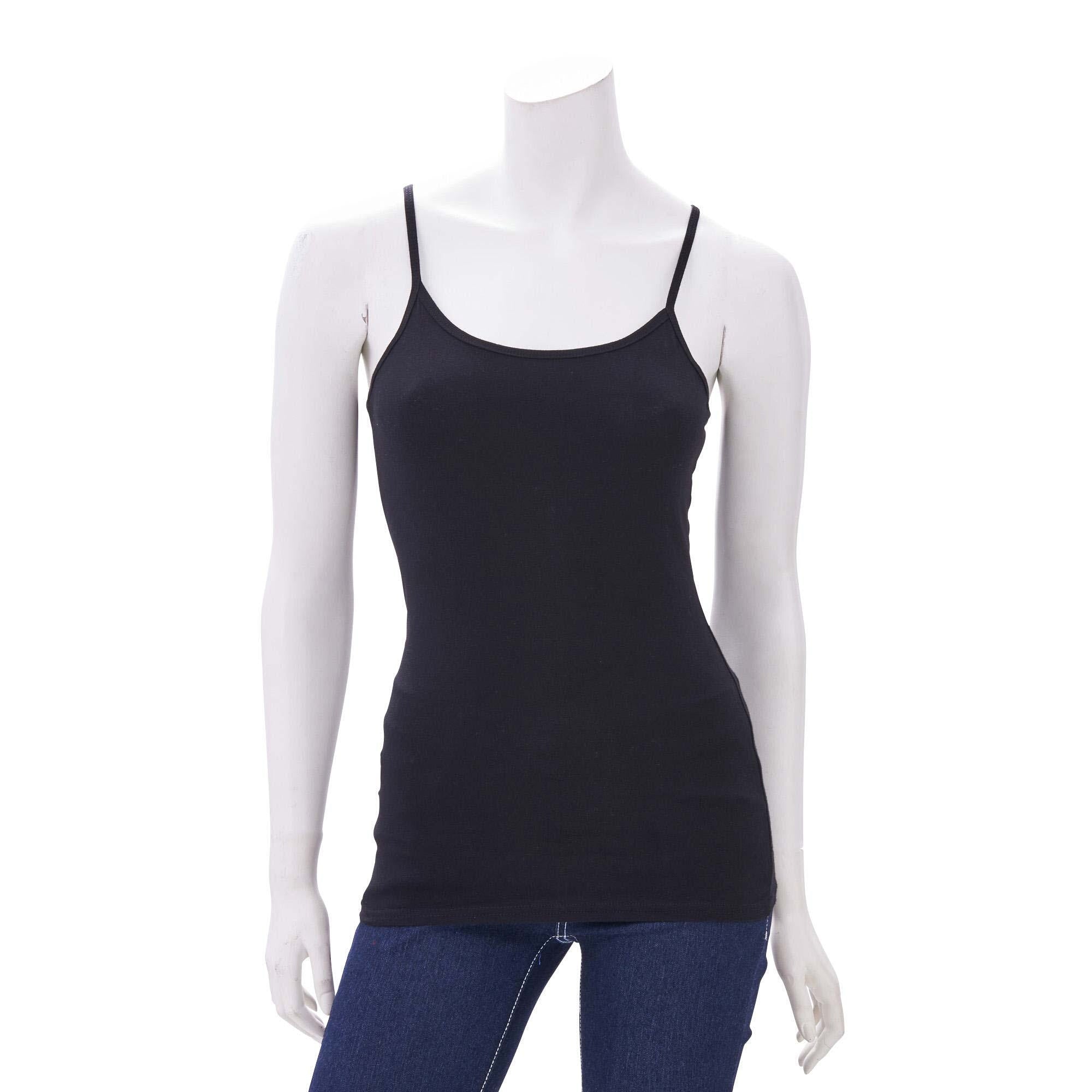 Finesse Miracle Cami Cotton Clip-on Mock Camisole Set Of 3-Black, Royal  Blue & Grey