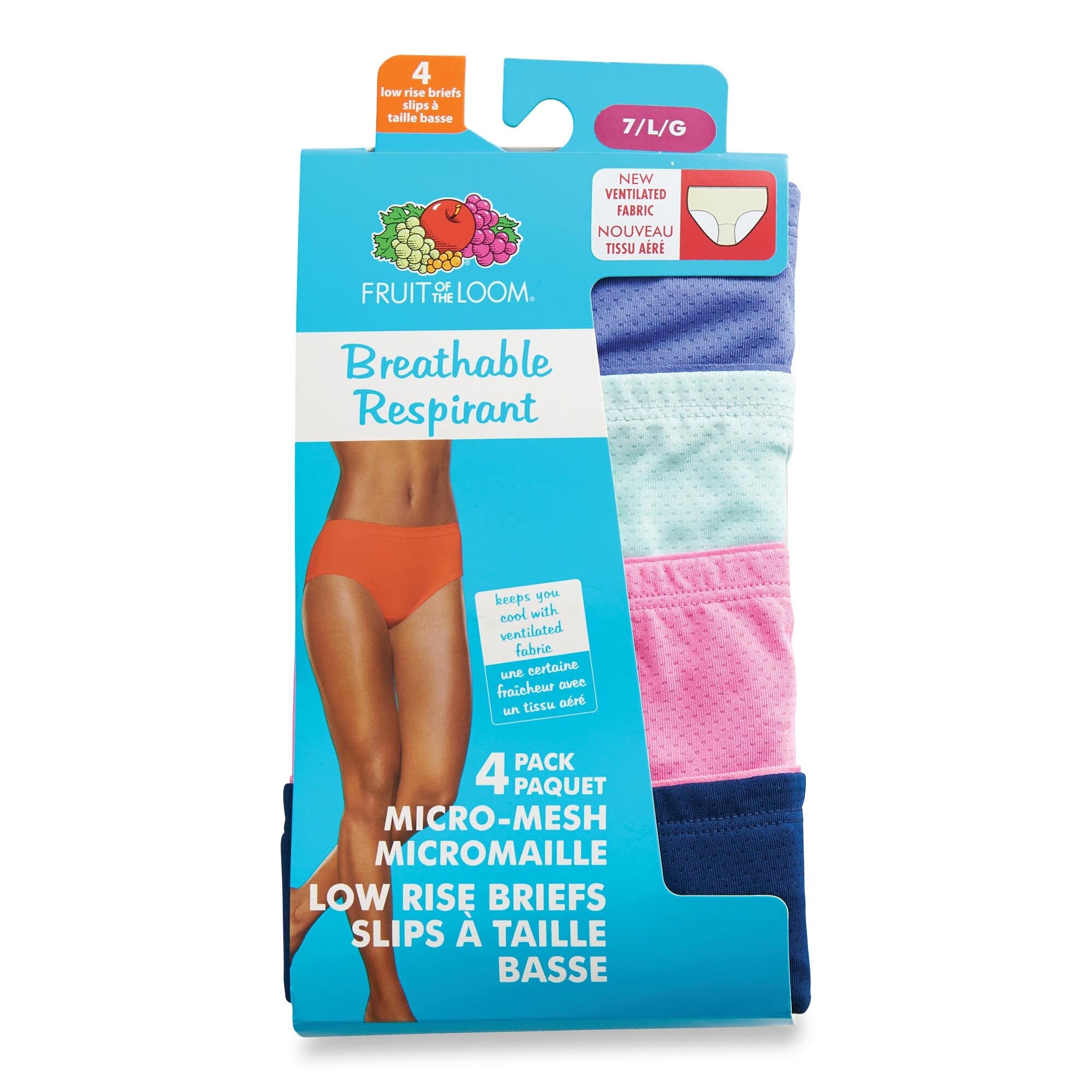 Fruit of the Loom Women's Underwear Breathable Panties (Regular & Plus,  Plus Size Brief-Micro Mesh-10 Pack, 12