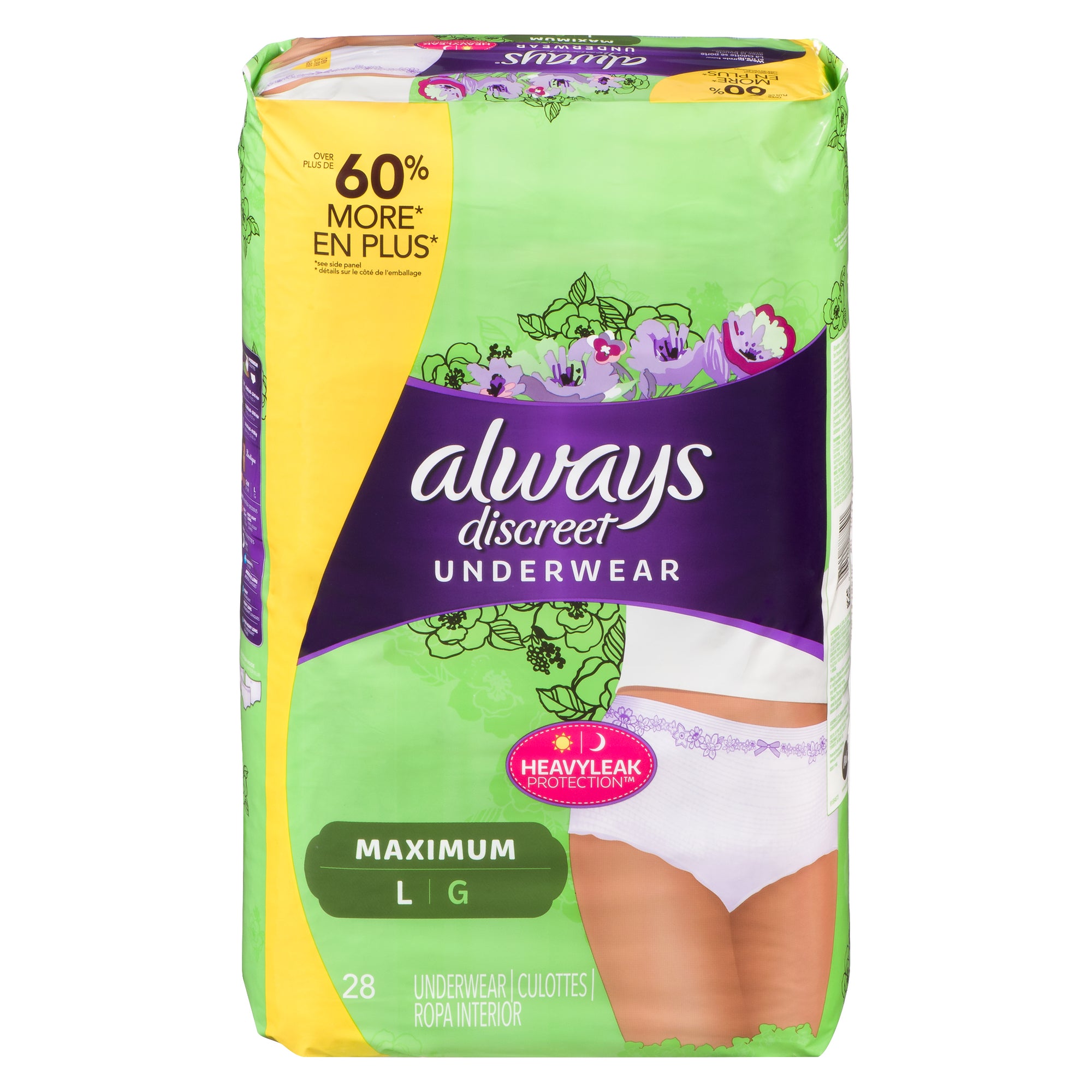 Always Discreet Maximum Protection Underwear Large, 28-Pack – Giant Tiger