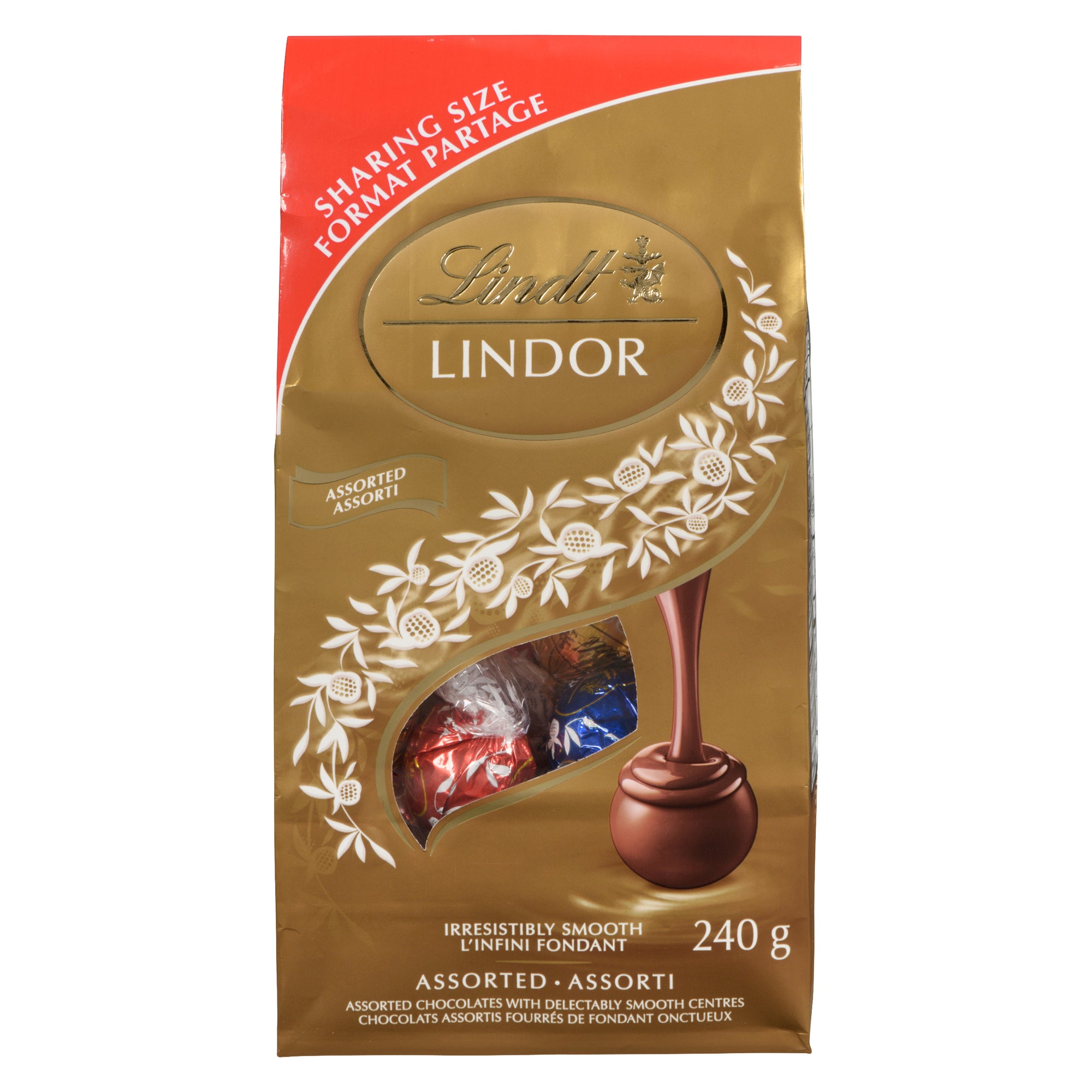 Lindt Lindor Assorted Chocolates with Delectably Smooth Centres, 240-g ...