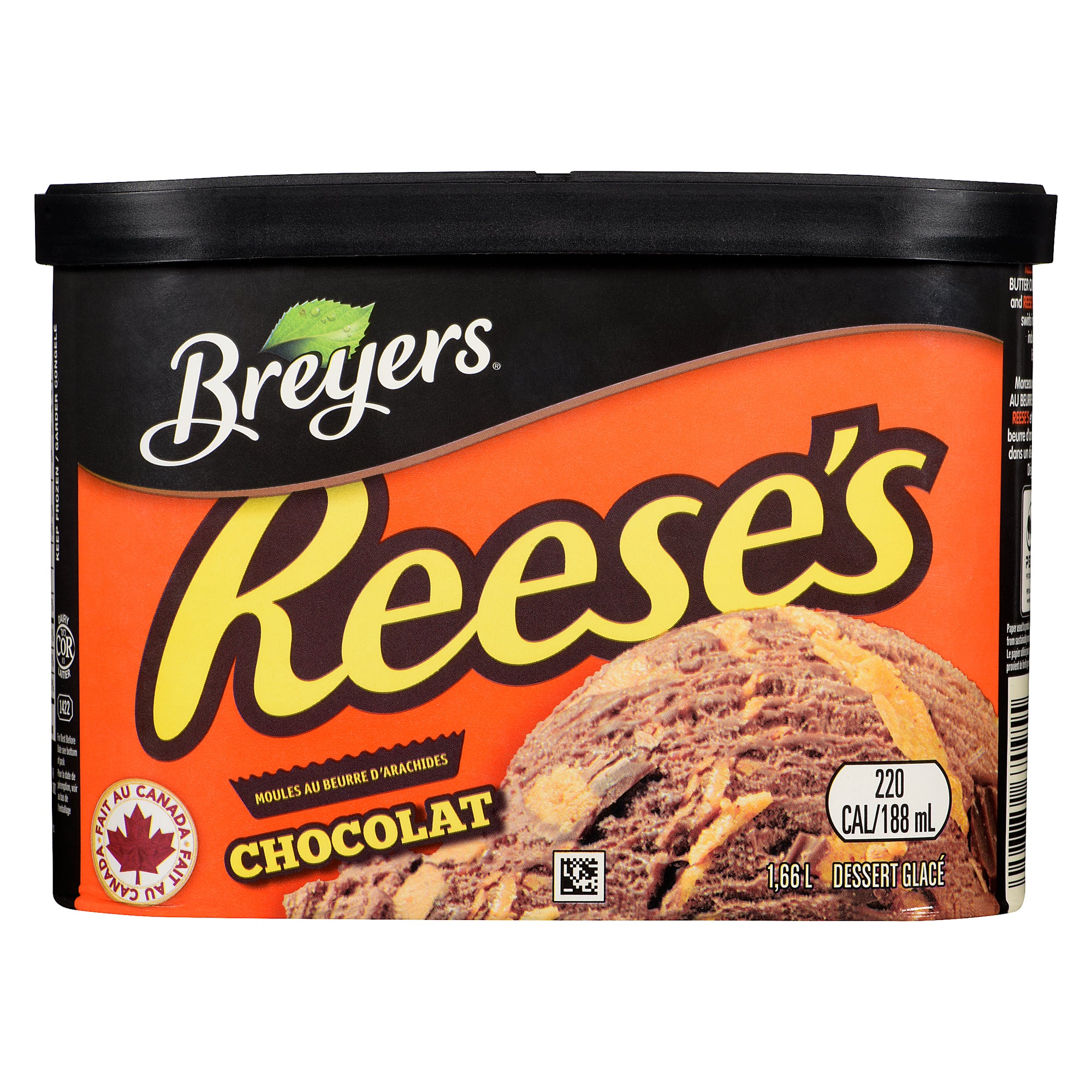 Breyers Reese Frozen Dessert Peanut Butter Cups Chocolate, 1.66-L ...