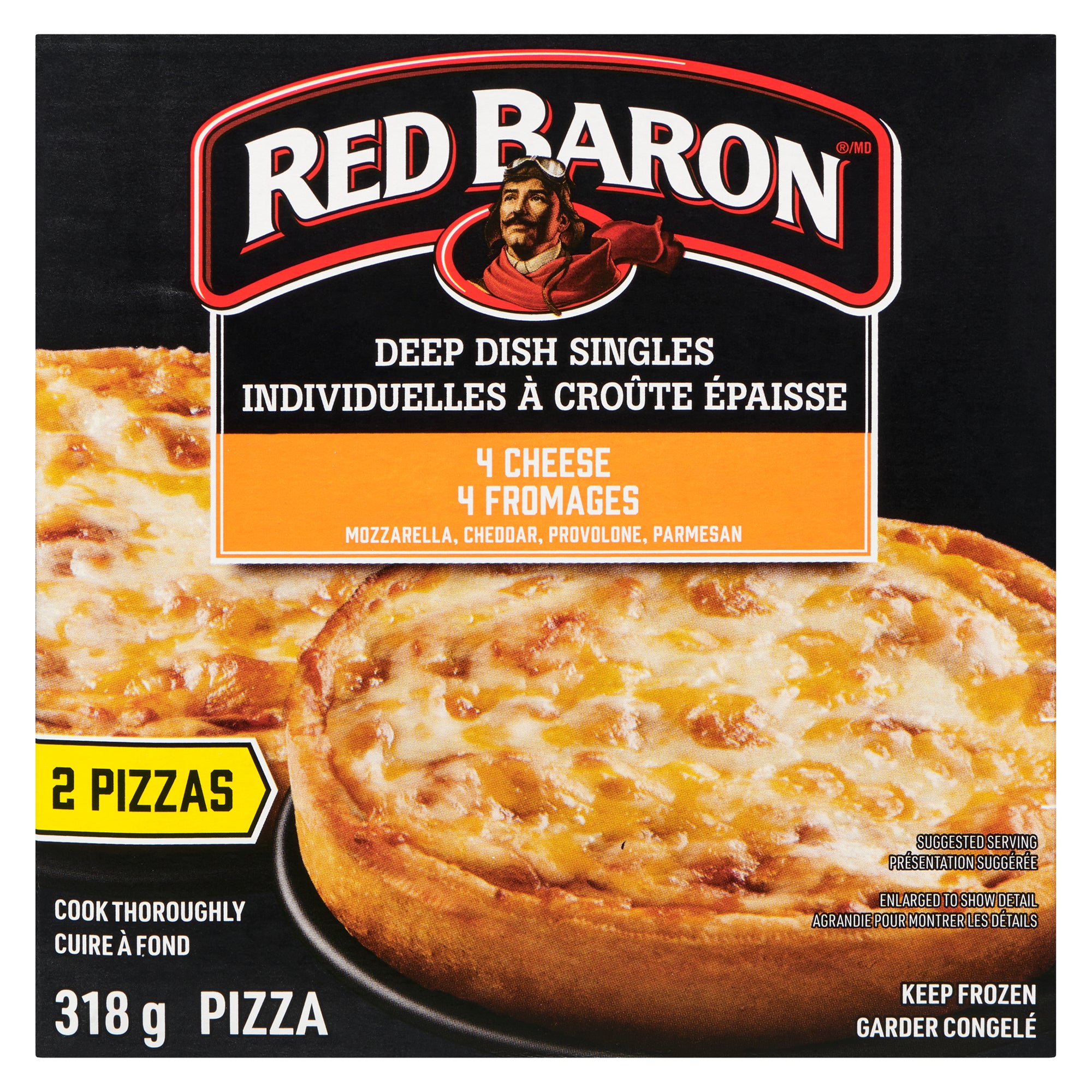 Red Baron Pizza Deep Dish Singles 4 Cheese 2-Pizzas, 318 g – Giant Tiger