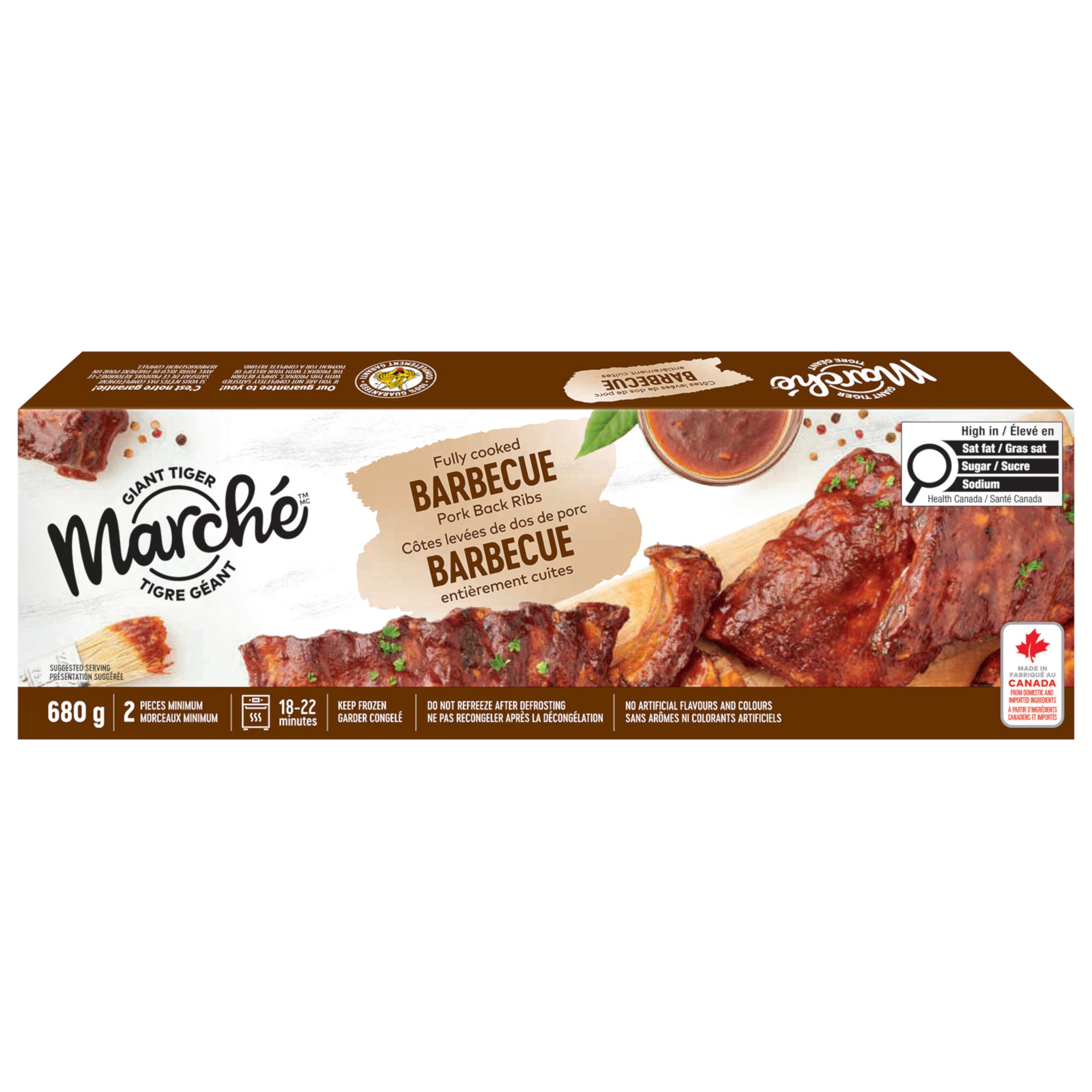 Giant Tiger Marché Pork Back BBQ Ribs, 680 g