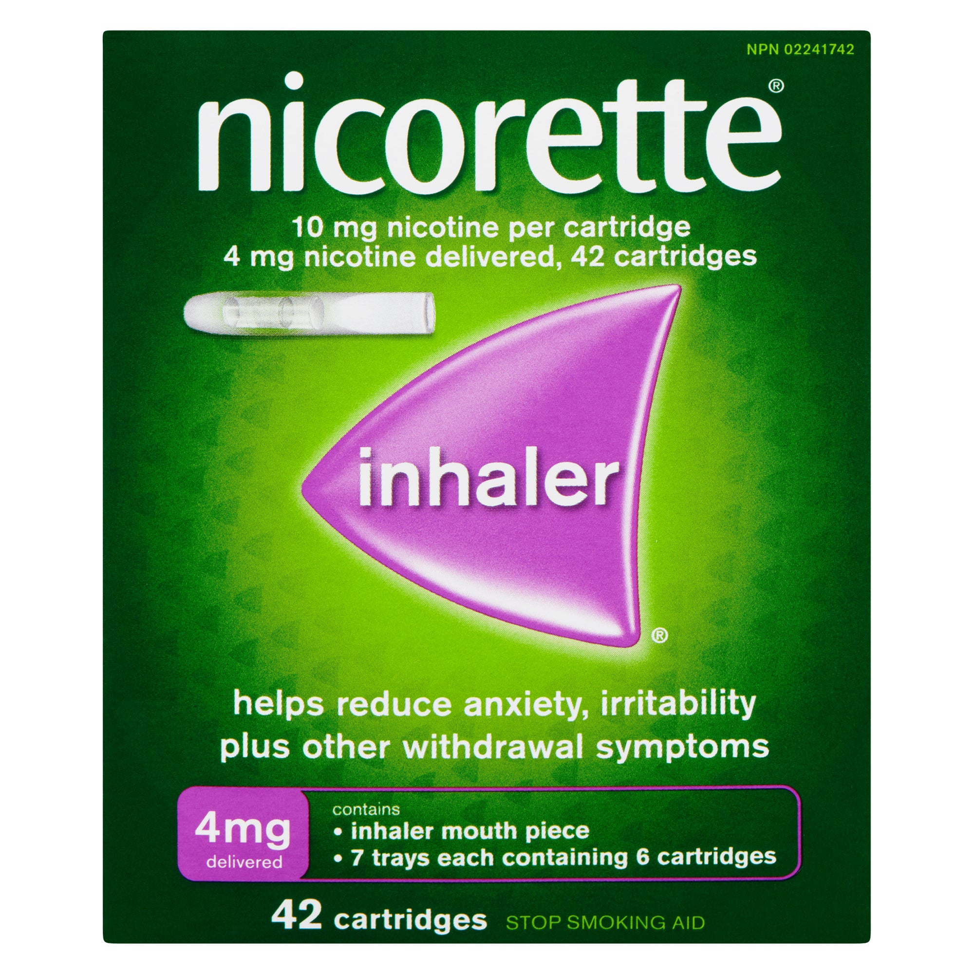 Nicorette Inhaler Nicotine Inhalation System, 42-Cartridges, 4-mg ...