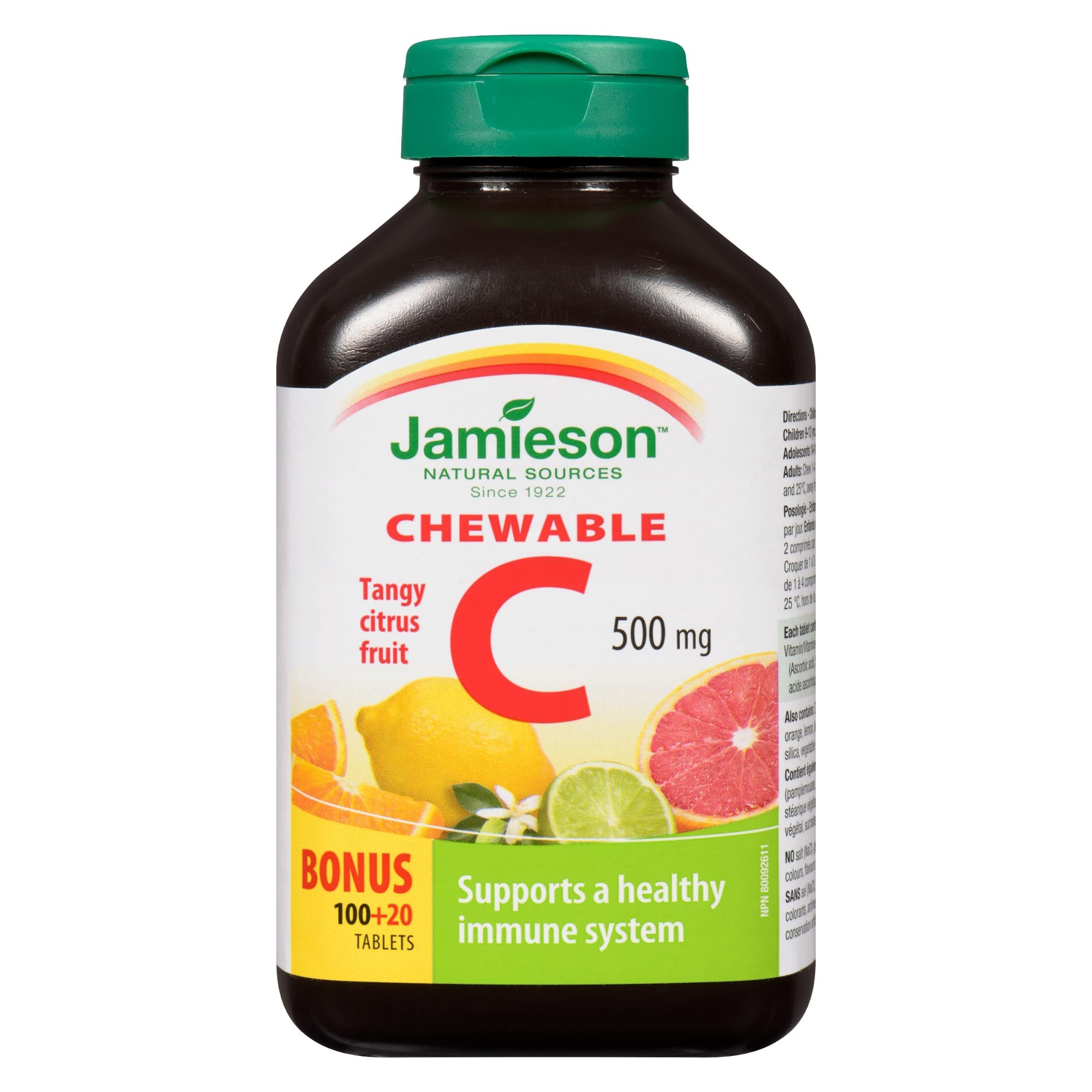 Jamieson Chewable C Tangy Citrus Fruit 500-mg Tablets, 120-Pack – Giant ...