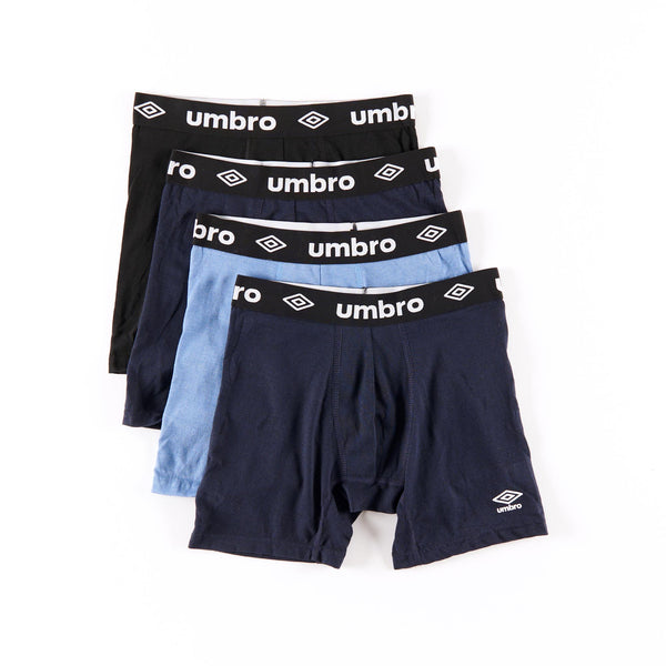 Umbro Men's Cotton Boxer Briefs, 4 Pack